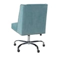 thumbnail image 3 of Homestock Medieval Moods Office Chair, Featuring Plush Aqua Fabric Upholstery, Chrome Base With Metal Casters, Pine, Rubberwood, Metal, 24"W X 18.5"D, 3 of 7
