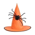 thumbnail image 2 of Sombrero de Mago Moderno Salvador Gorro de Decoración de Araña de Ala Ancha Naranja, 2 of 9