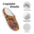 thumbnail image 5 of KLL Vintage Abstract Maple Leaf Art Pattern Adult Unisex Cozy Slippers,Fuzzy Slip-on Slippers TPR Sole Slippers Comfort Plush Home Footwear for Indoor & Outdoor-8, 5 of 7