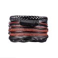 thumbnail image 2 of 4PCS Mens Handmade Leather Braided Surfer Wristband Bracelet Bangle Wrap, 2 of 6