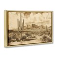 thumbnail image 2 of Stupell Industries Rustic Lodge Vintage Desert Peaks with Saguaro Gold Floating Frame Canvas Art, 31 x 21, by Franklyn Gregory, 2 of 8