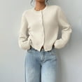 thumbnail image 4 of Pyhlmscde Women's Long Sleeve Crewneck Crop Cardigan, Womens Tops, Cardigan Sweaters for Women, Crop Tops for Women, 4 of 6