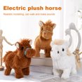 thumbnail image 2 of Caballo de peluche eléctrico con sonido para niños que caminan, caballo de peluche interactivo, juguete educativo de simulación para niños y niñas., 2 of 7