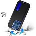 thumbnail image 3 of For Motorola Moto G 5G /Moto G 2025 Hybrid 3 Layers Hard 3in1 Shockproof with Kickstand Heavy Duty Hard TPU Rubber Anti-Drop Cover, XPM Phone Case [Black / Blue], 3 of 11