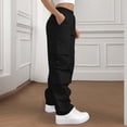 thumbnail image 5 of Gyexs Barrel Sweatpants Women Business Casual Office Work Pants Plus Size Fashion Elegan Work Pants with Zipper Pockets, #01 Black, Size M, 5 of 8
