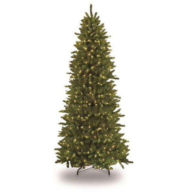 Puleo International 12 in. Pre-Lit Slim Fraser Fir Artificial Christmas Tree with 1200 Clear Lights