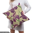 thumbnail image 5 of Ambesonne Floral Fabric by the Yard Upholstery, Violet Tones Iris Flower, 2 Yards, Pale Khaki Dark Magenta, 5 of 5