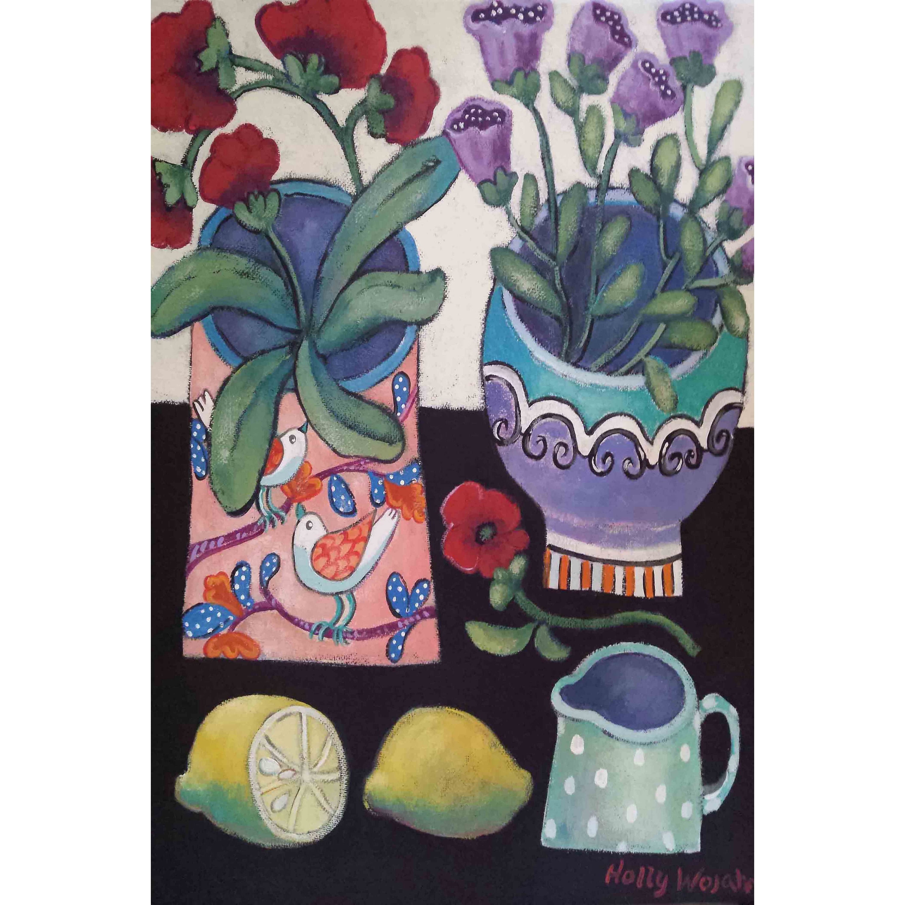 Marmont Hill "Happy Still Life with Lemon" Painting Print on Canvas