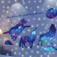 thumbnail image 1 of Calcomanía de pared para decoración de habitación de lobo, cielo estrellado, galaxia, luna brillante, pegatinas de estrellas, Teen Be, 1 of 5