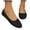 Black, variant on hoksml Women's Square Toe Flat Shoes, Slip-On Flock Upper Casual Shoes for Daily Wear Black Red Green