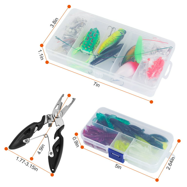 iMounTEK 383Pcs Fishing Lure Kit Soft Baits Set Multi-Function Fishing Gear  Layer 