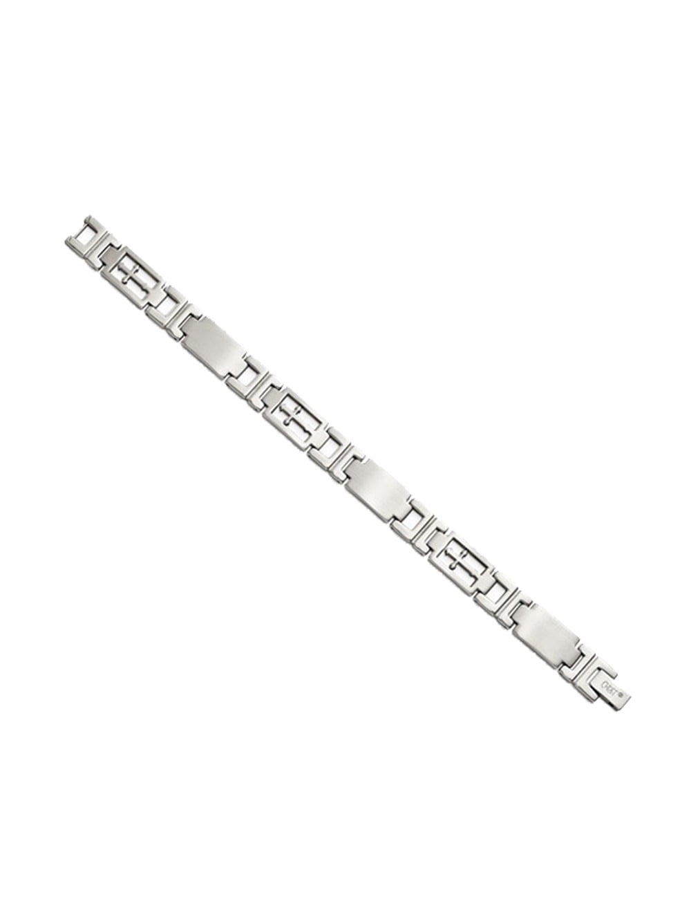 Gem & Harmony Mens Stainless Steel Cross Bracelet 8.25 inches for Men