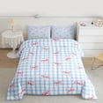 thumbnail image 2 of Homewish Kawaii Bow Tie Full Size Comforter Sets,Retro Bowknot Ribbon Bedding Comforter Set,Blue Classic Geometric Check Bedding Sets For Girls Kids,Luxury Bedroom Decor Reversible,3-Piece, 2 of 8