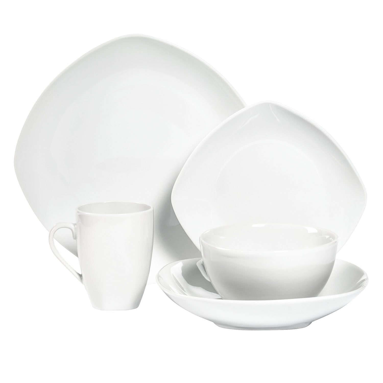 Tabletops Gallery Quinto Square White Porcelain 10 Piece Dinnerware Set