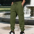 thumbnail image 2 of Pants for Men Multi Pockets Solid Color Elastic Waist Drawstring Slim Fit Dressy Trousers Stretchy Summer Athletic Work Mens Sweatpants, 2 of 9