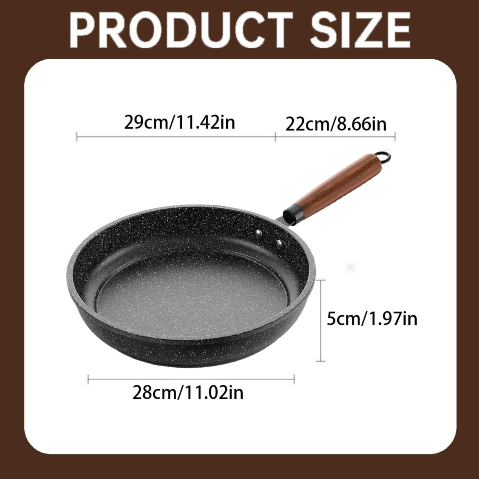 Non Stick Pan with Cold Handle,Kitchen Frying Pan,for Cooking Food Using A Non Stick Pot with A Cool Handle for Safe Grip,Hecnuo