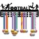 thumbnail image 1 of Soporte para medallas de fútbol, estante de exhibición de medallas de metal negro, soporte para medallas de hierro, marco para colgar en la pared, más de 60 medallas para atletas de fútbol,, 1 of 7
