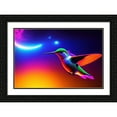 thumbnail image 2 of Stephen Chambers 24x17 Black Ornate Wood Framed With Double Matting Wall Art Titled - Unreal Neon Hummingbird, 2 of 6