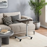 Seville Classics airLIFT® Height Adjustable Mobile Rolling Laptop Cart Desk w/ Wheels, Espresso