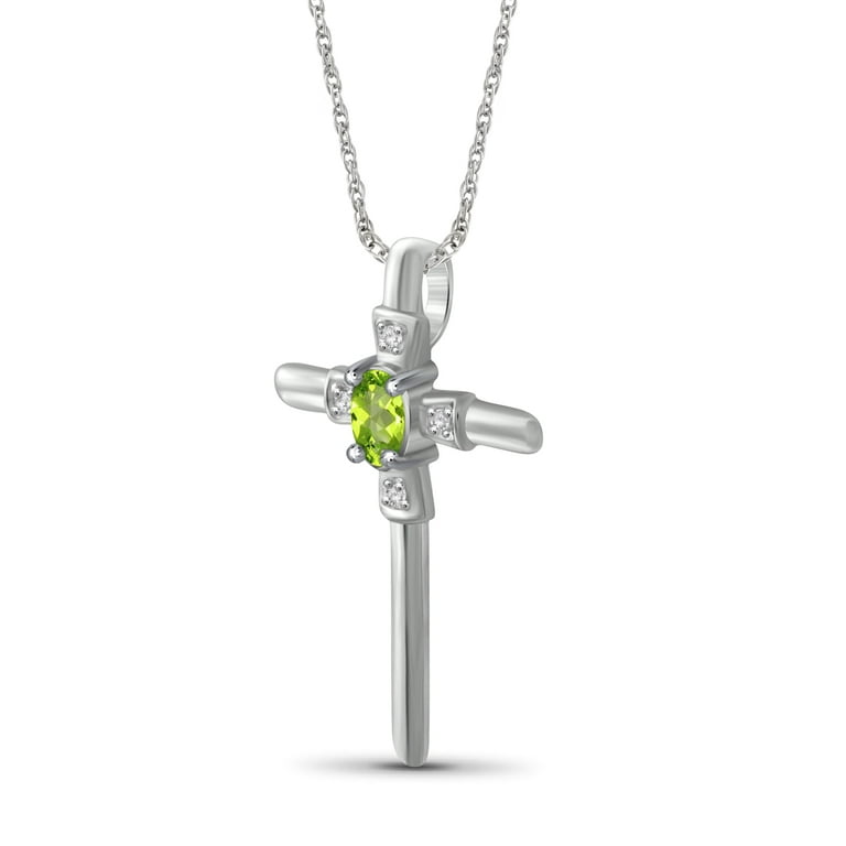 JewelersClub Peridot Cross Necklaces for Women Sterling Silver