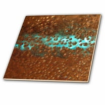 3dRose, Brown and Turquoise Contemporary, 8 Inch Glass Tile