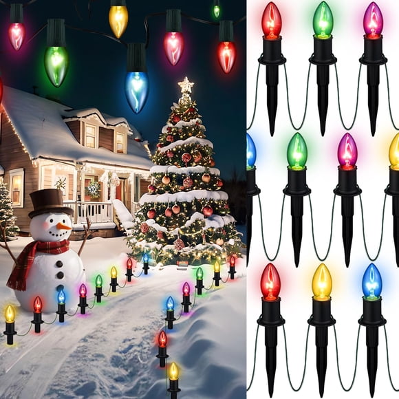 Luces navideñas TIORIY 20 luces de camino multicolores de 24.2 pies