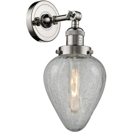 

Polished Nickel Tone Wall Sconces 7 Wide Steel/Cast Brass/Glass Medium Base 1 Light Fixture