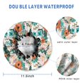 thumbnail image 3 of Shower Caps,Pioneer Flower Floral Print Pattern Waterproof Shower Cap for Women 4 Pieces,Double Reusable Hair Cover for Shower PEVA Elastic Stretch Hem, 3 of 7