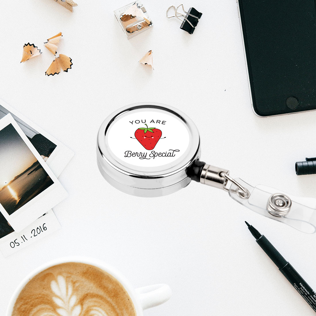 Koyal Wholesale Retractable Badge Reel Holder With Clip, You Are Berry Special, Funny Food Pun Anime