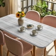 thumbnail image 3 of Gray Wood Table Cloths for 3 Foot Rectangle Tables, Modern Art Retro Grey Wooden Textures Patio Waterproof Elastic Fitted Tablecloths, Washable Rectangular Table Cover for Camping, 3 of 8