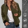 thumbnail image 2 of Towmus Fall Jackets for Women 2025 Trendy Zip Up Bomber Jacket Lightweight Outwear Coat Spring Winter Coats, 2 of 6