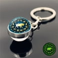 thumbnail image 3 of 12 Zodiac Signs Keychain Bag Charm Time Gem Double-Sided Glass Ball Keychain Surrounding the Zodiac, 3 of 4