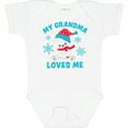 thumbnail image 3 of Inktastic Polar Bear My Grandma Loves Me in Santa Hat with Snowflakes Boys or Girls Baby Bodysuit, 3 of 5