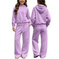thumbnail image 2 of LvhaoGJOB Big Kids Boys Sweatshirt and Pants Outfit Set, Purple - fleece fabric, ready for print, 2 of 7