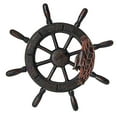 thumbnail image 2 of AMLESO Roue de Navire Vintage Bois Suspendu Décoration Intérieure Pirate Direction 32x3x32cm, 2 of 8