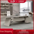 thumbnail image 2 of Designer European Office Desk Boss Conference High Quality Light Luxury Computer Desks Unusual Unique Mesa Escritorio Furniture My Lux Decor Round, 2 of 23