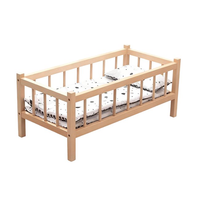 Lipstore Lit de Bébé Poupée Jouet de Lit pour Poupée Bébé Simulation Éducatif avec Matelas Oreiller pour