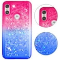 thumbnail image 6 of FIEWESEY For Motorola One P30 Play Case Moto One P30 Play Glitter Case Sparkle Glitter Flowing Liquid Quicksand with Shiny Bling Diamond Women Girls Cute Case For Motorola One P30 Play - Pink+Blue, 6 of 7
