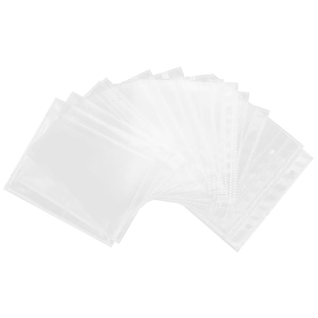 LEEYNEER Photo Sleeves Album Page Binder Sheet Card Refill Clear Pages Sleeve Inserts Pocket Ring Plastic