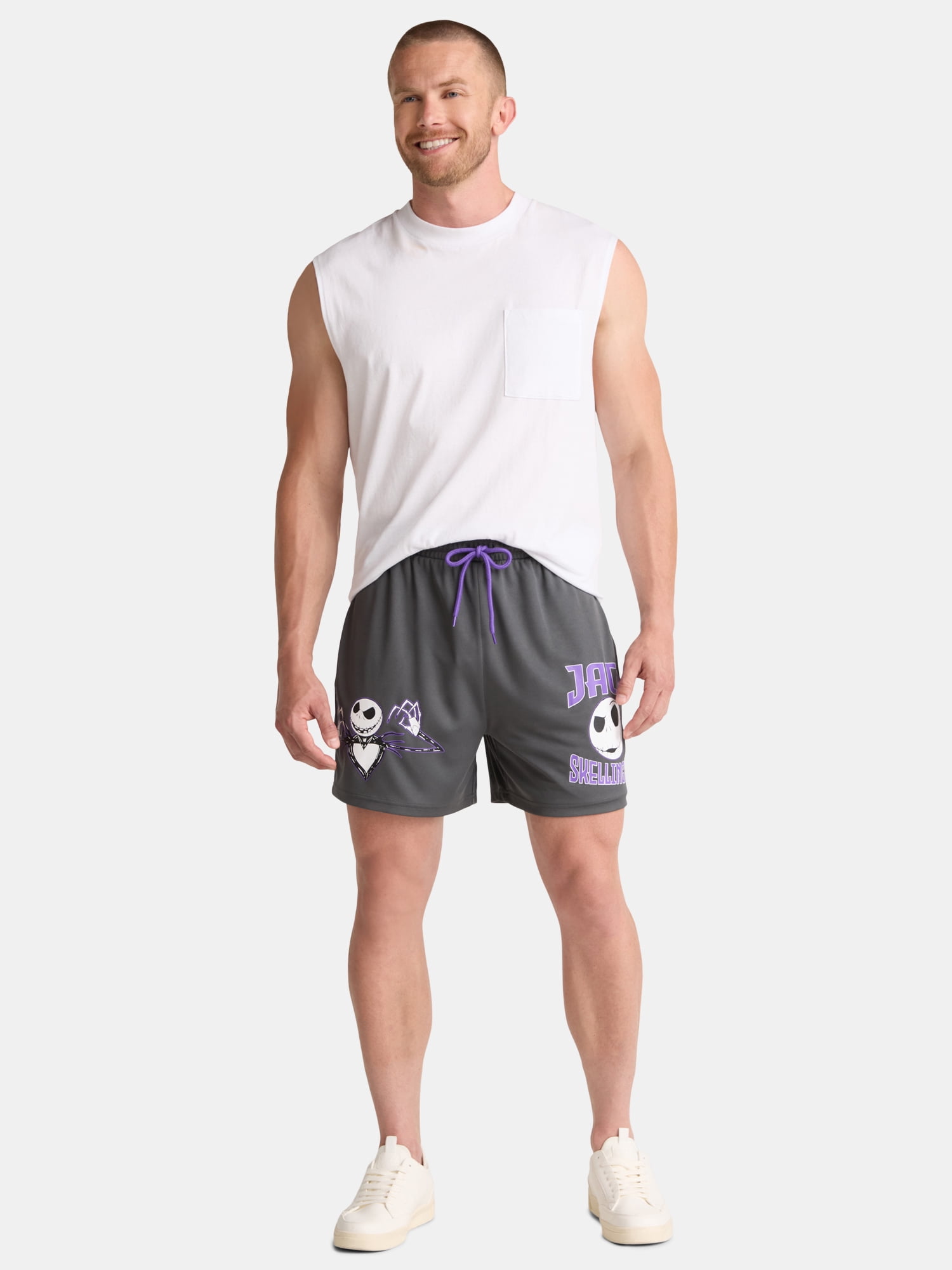 Nightmare Before Christmas Men's and Big Men's Graphic Mesh Shorts, Sizes S-3XL
