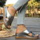 thumbnail image 5 of Mujeres Zapatillas de Verano de Moda Casual Versátil Playa Peep-Toe Abierto-Toe Cuña Tacones Zapatillas para la Primavera Y el Verano, 5 of 9