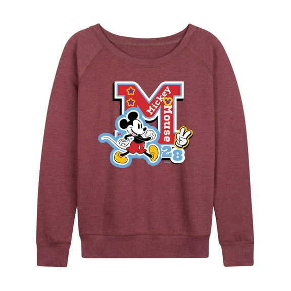 Disney - Mickey Mouse - Stitched Patches for Teammates - Women's Lightweight French Terry Long Sleeve Shirt