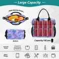 thumbnail image 4 of Lunch Bag Insulated Lunch Box Leakproof Reusable Cooler Tote Adjustable Shoulder Strap for Men Women Blue Purple Palm Leaves 12L, 4 of 6