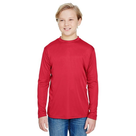 A4 Youth Long Sleeve Cooling Performance Crew Shirt - NB3165
