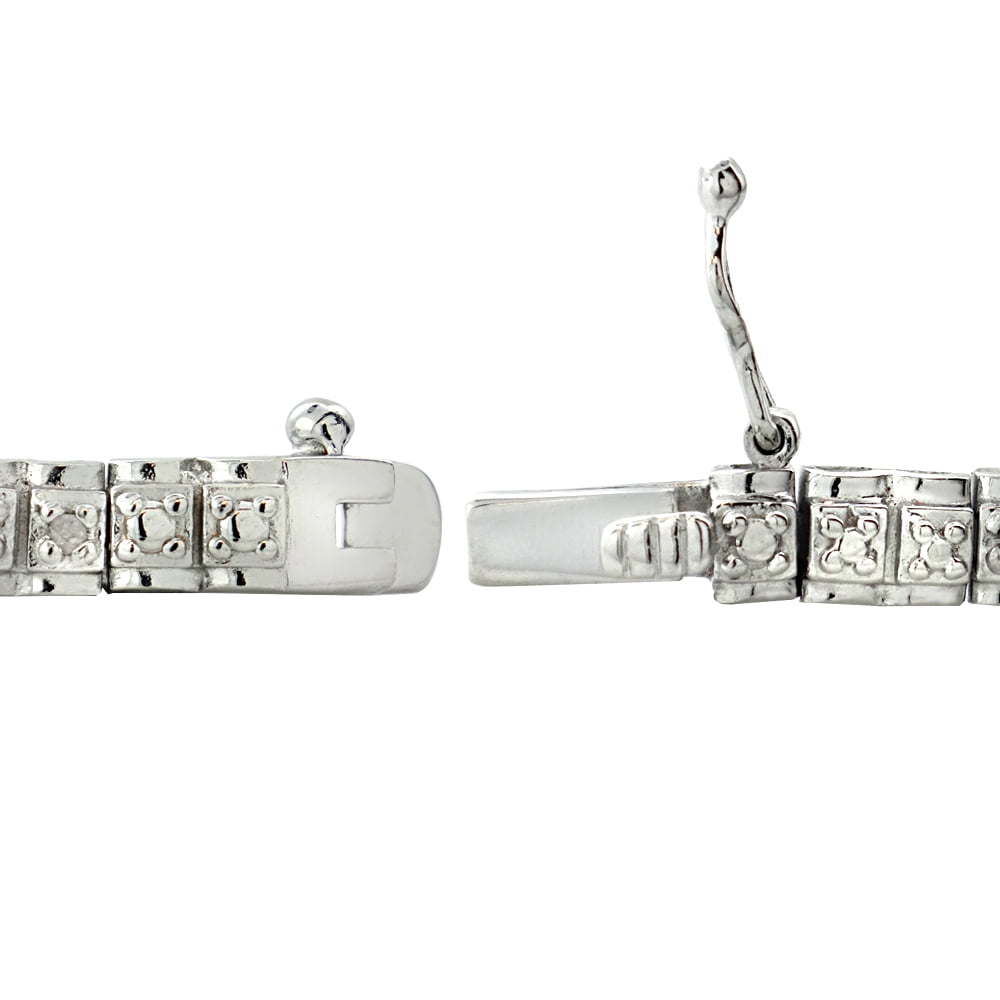 0.50ct Diamond Studded Silver Tone Tennis Bracelet