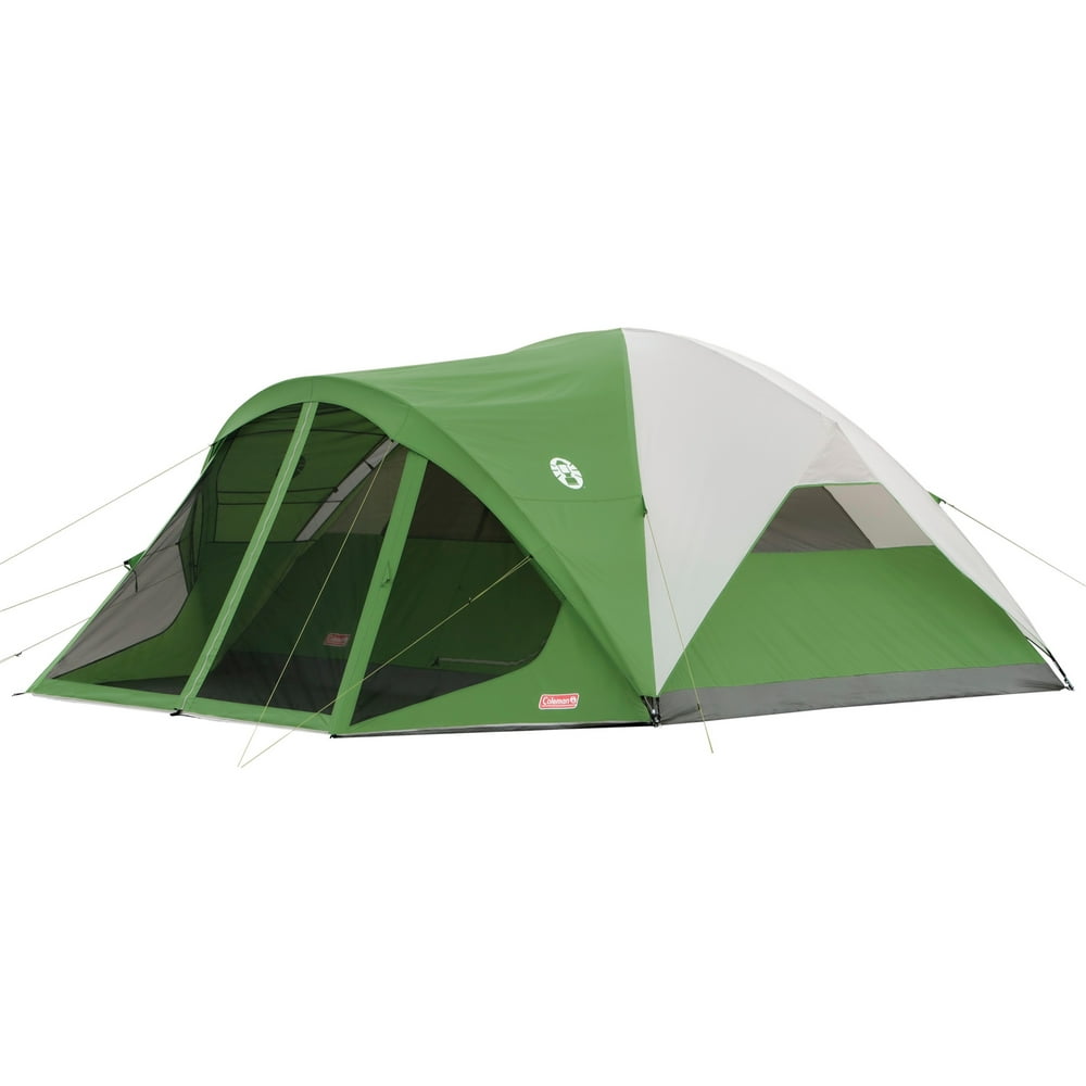 Coleman Evanston 8Person Dome Tent with Screen Room, 2 Rooms, Green
