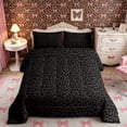 thumbnail image 2 of Meiyoeat Animal Cheetah Print King Size Comforter Sets 3pcs, Minimalist Spot Pattern Comforters King Size, Dark Gray,Black Reversible, 2 of 6