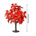 thumbnail image 3 of Poinsettia Tree Lamp with LED Lights - 23.6 Inch Battery Operated Lighted Tabletop Tree for Christmas Decor, Valentine's Day, Wedding, and Home Party Decoration, 3 of 8