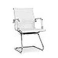 thumbnail image 3 of MoNiBloom PU Leather Office Guest Chair for Waiting Room, Mid Back Chairs with Sled Base and Armrest Home Computer Chairs for Reception Desk Lobby Patient Conference Room, White, 3 of 4