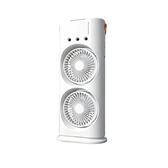 Dual‑Head Misting Fan –Portable Desktop Air Cooler with Remote, Night Light , USB Powered for Home Office Camping